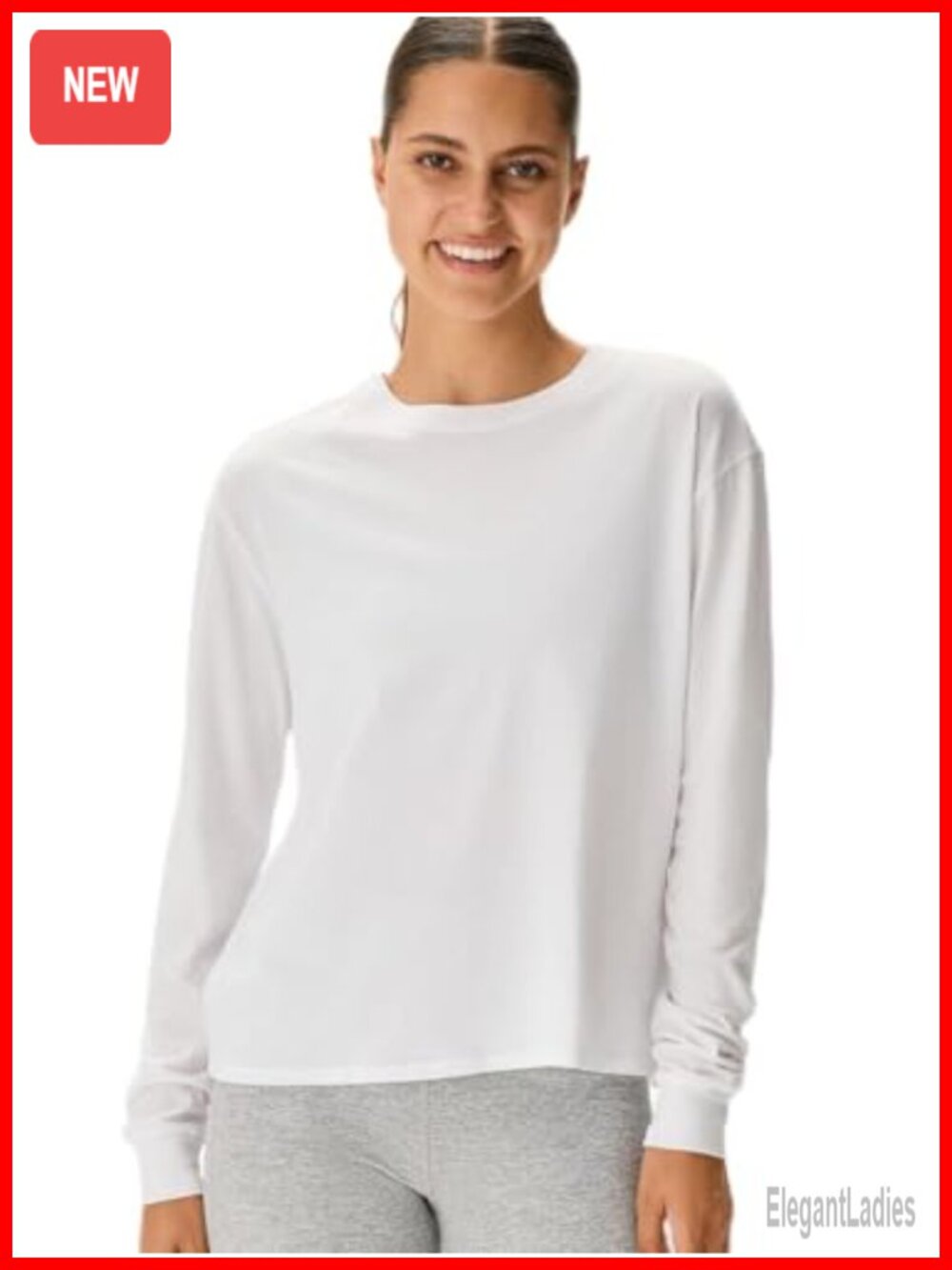 Women's Everyday Longsleeve Crew Neck Stretch Athletic Fit Tee